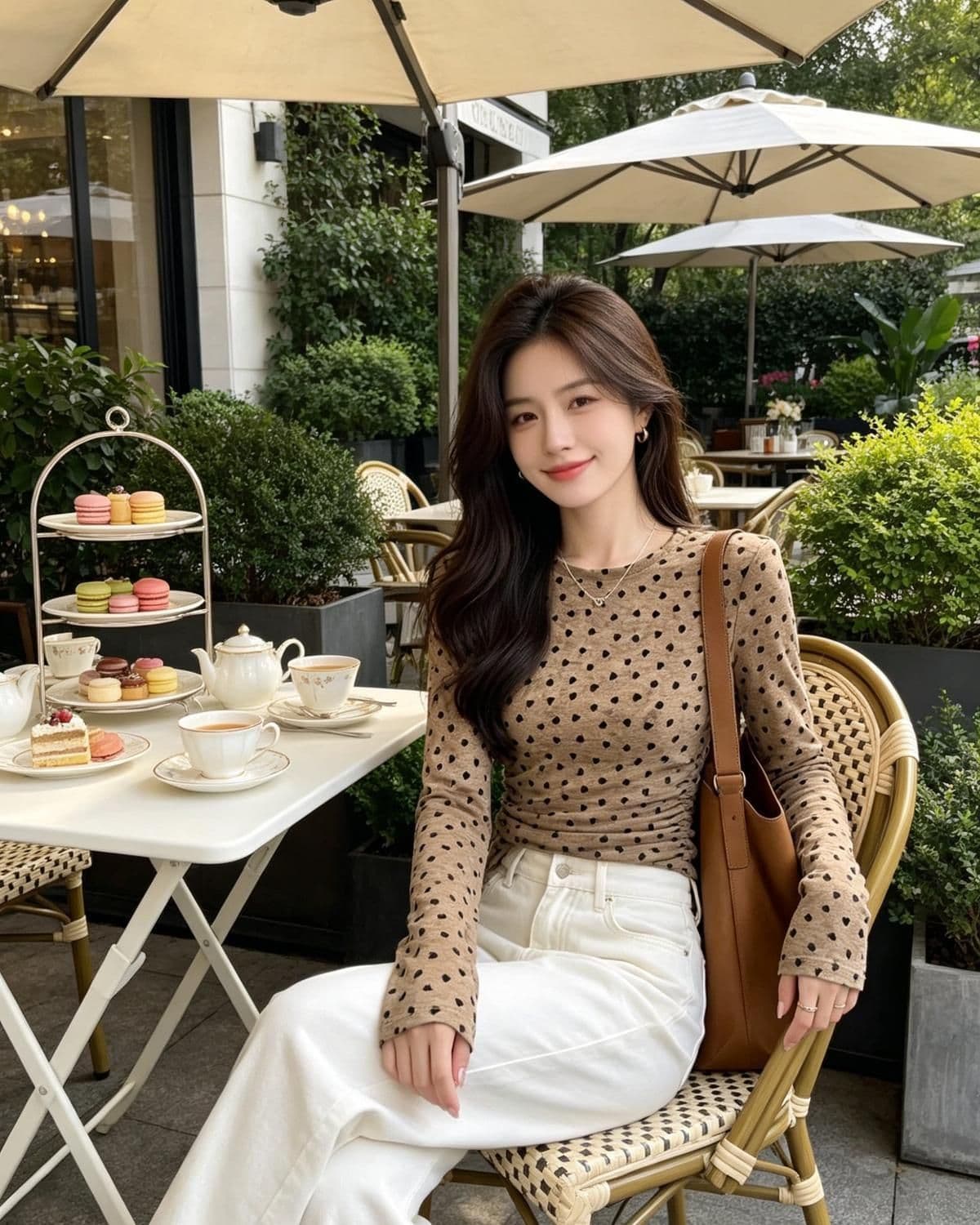 2026 부드러운 바람 레트로 디자인 센스 작은 대중 도트 무늬 긴팔 티셔츠 여성 헤일로 염색 Chic 기본 셔츠 상세 이미지 9