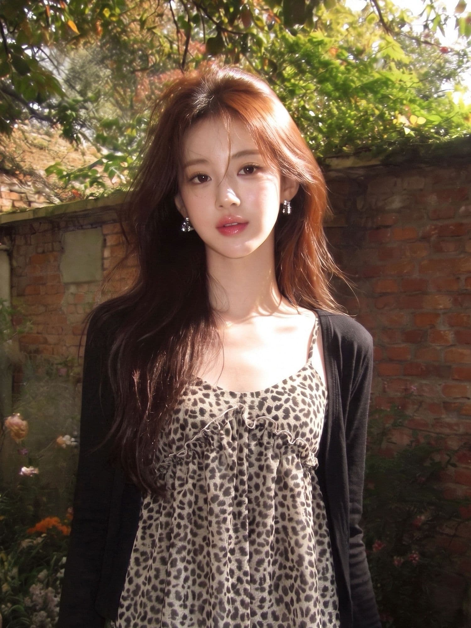2026 레오파드 무늬 캐미솔 여름 핫걸 튜브탑 맨위 자외선 차단 오픈 가디건 외부 가져 가라. 투피스 세트 상세 이미지 3