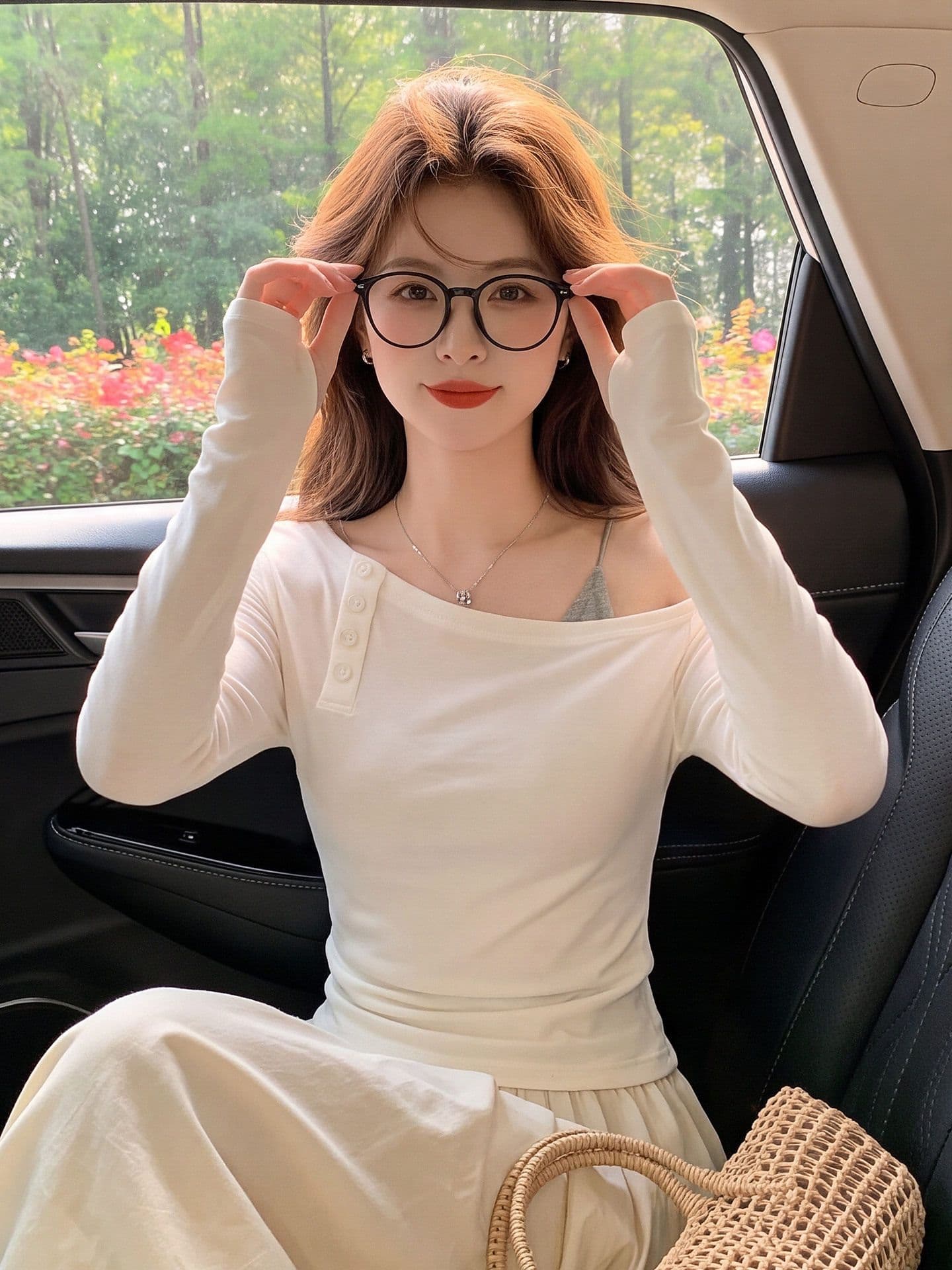 2026 순수한 욕망 비스듬한 어깨 자외선 차단 블라우스 여성 가을 단추 주름 허리 수축 마이크로 ~을 통해 얇은 스타일 맨위 상세 이미지 4