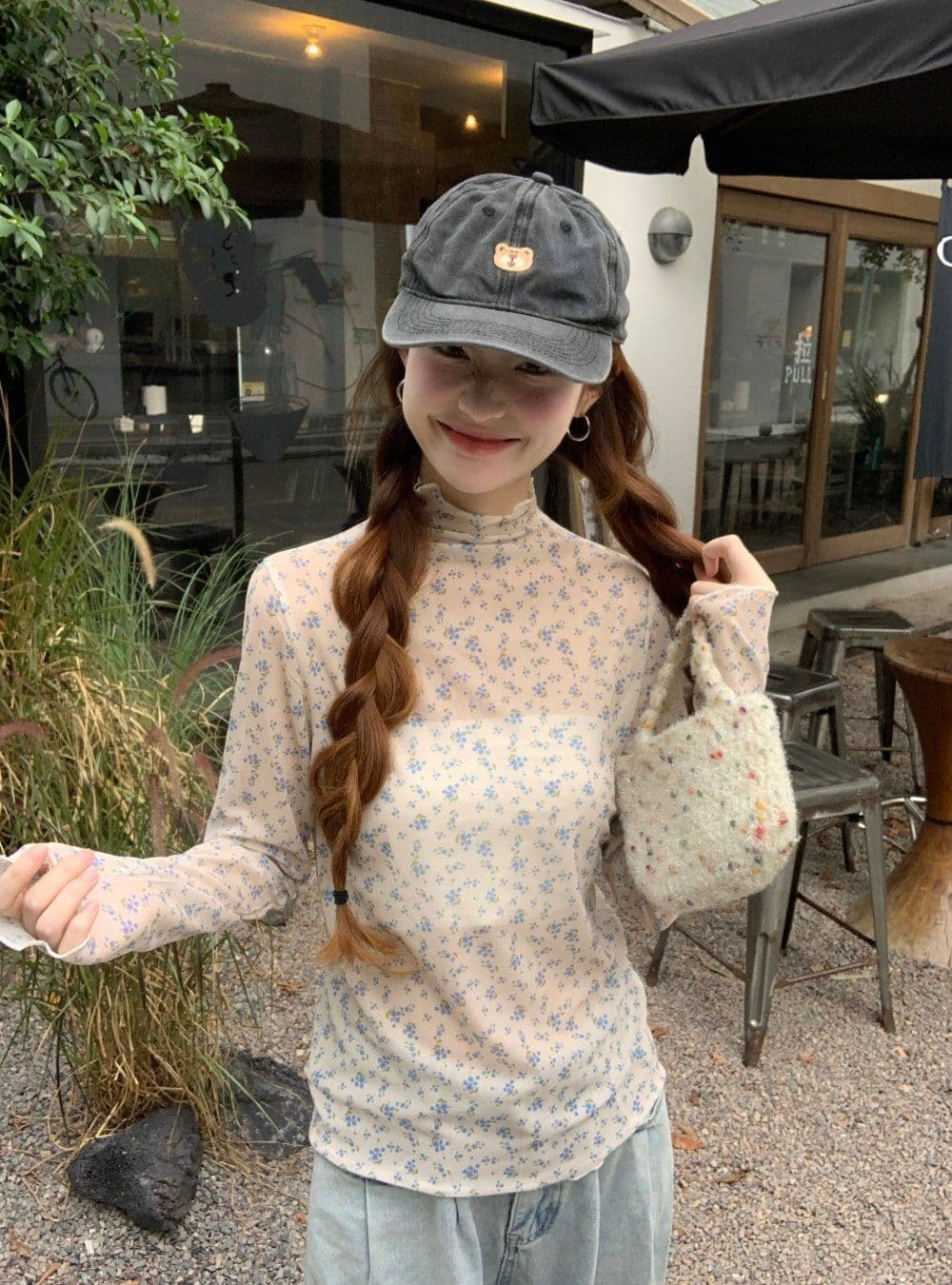 2026 달콤함 한 부서 스택 착용 꽃무늬 인사이드 가져 가라. 레이스 기본 셔츠 여성 조기 가을 마이크로 ~을 통해 망사 맨위 상세 이미지 13