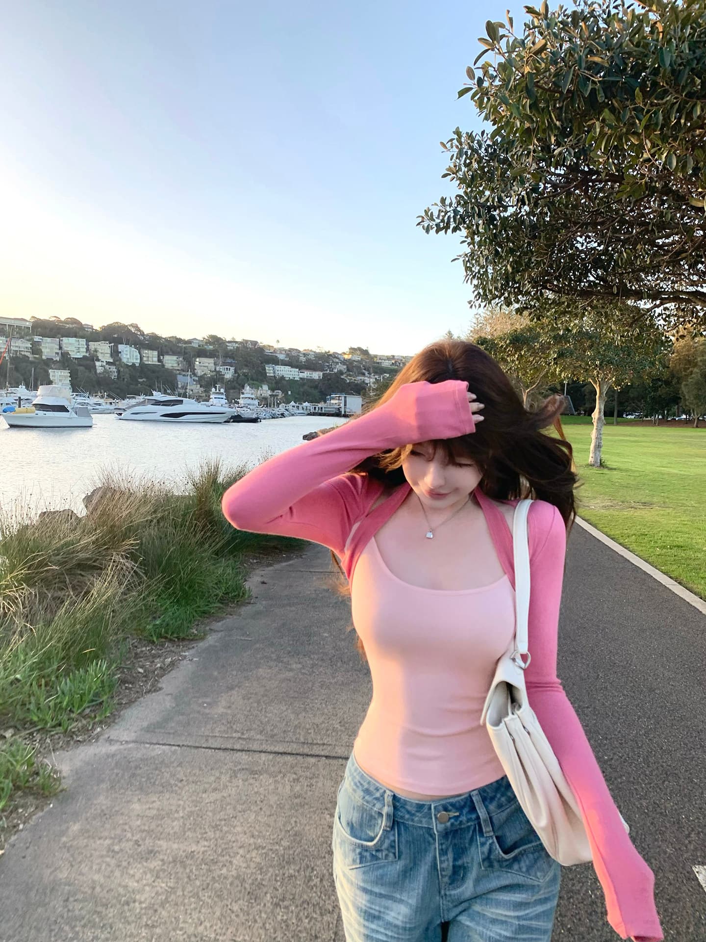 양모 페이크 레이어드 배색 디자인 센스 행침 목 긴팔 몸매 가꾸기 티셔츠 광장 칼라 허리 수축 디스플레이 몸 쇼트 스타일 작은 맨위 상세 이미지 2