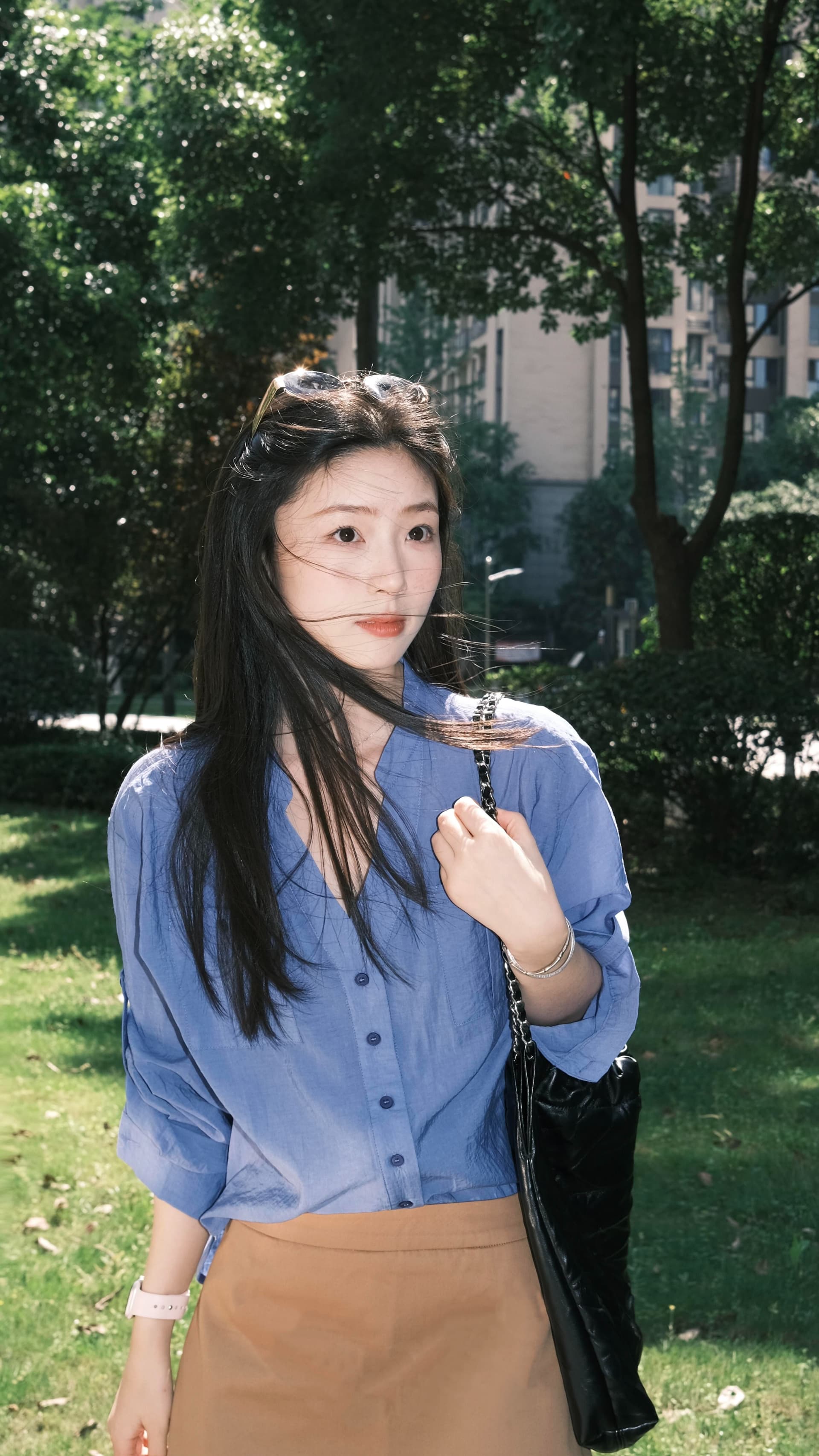 2026 고급 센스 톰 글 래 원인 블루 셔츠 여성 긴 소매 봄 여름 루즈핏 슬림해 보이는 셔츠 재킷 상세 이미지 8