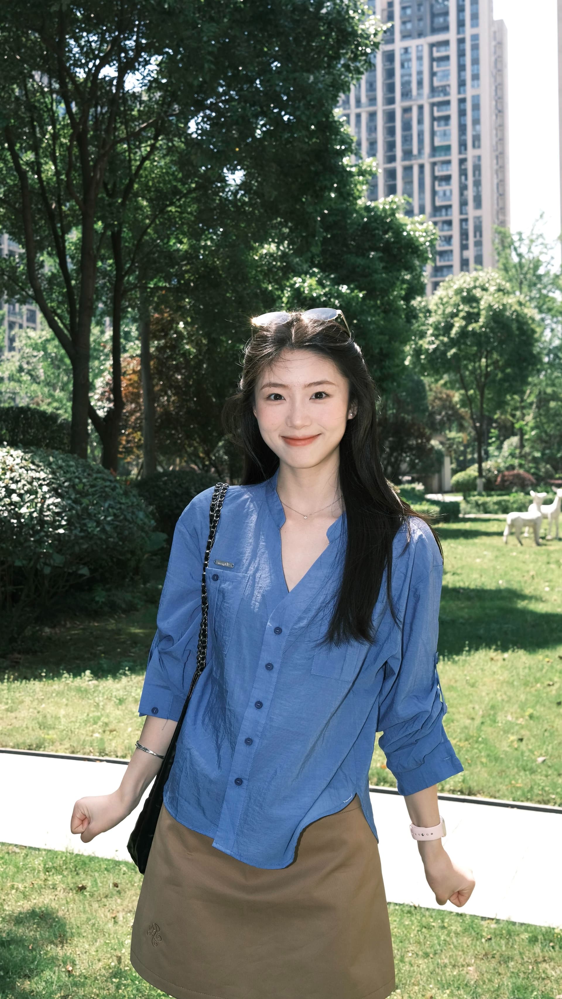 2026 고급 센스 톰 글 래 원인 블루 셔츠 여성 긴 소매 봄 여름 루즈핏 슬림해 보이는 셔츠 재킷 상세 이미지 9