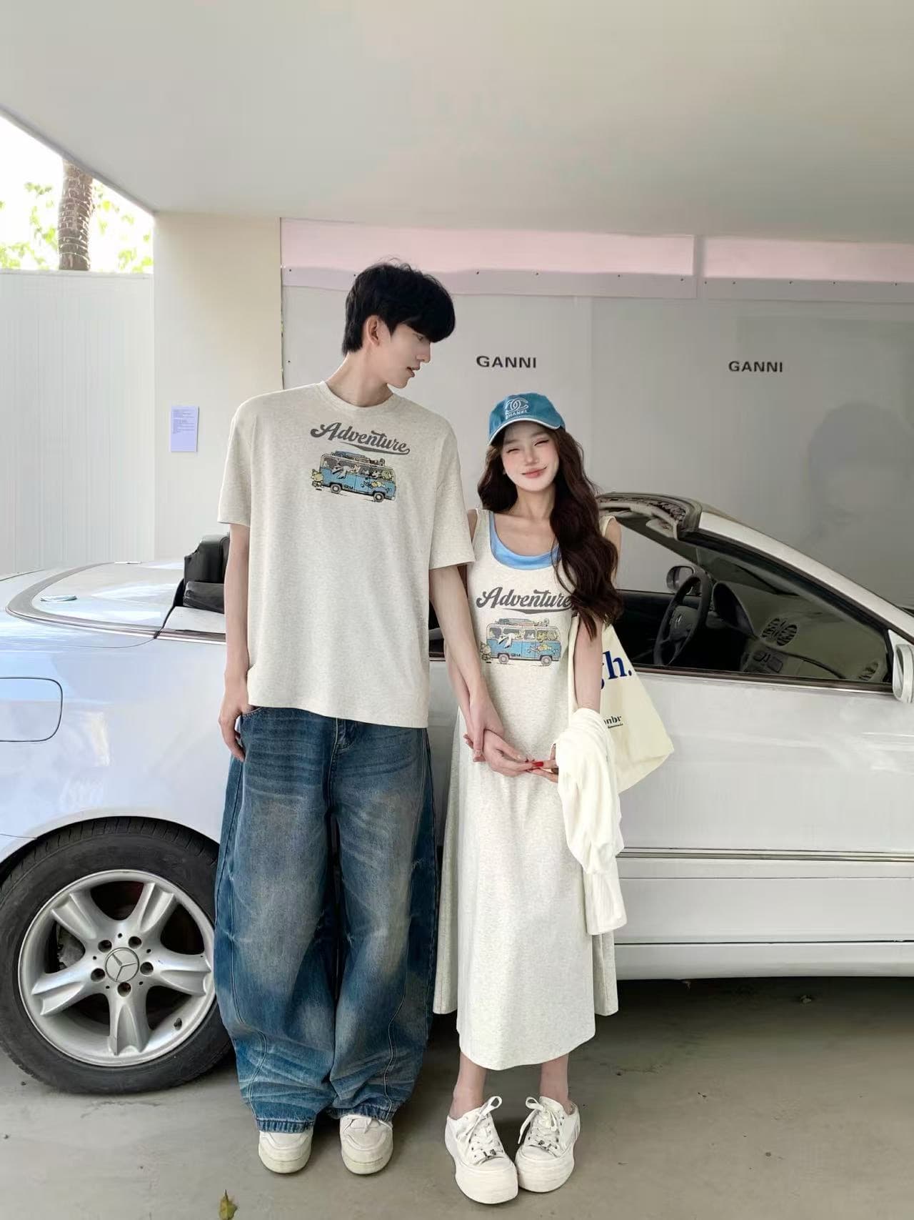 실사 한 부서 캐주얼 조끼 슬립 여성 드레스 여름 연령 감소 허리 수축 슬림해 보이는 페이크 레이어드 롱 스커트 커플룩 상세 이미지 4