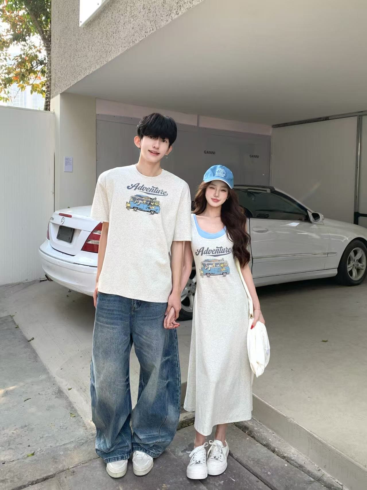 실사 한 부서 캐주얼 조끼 슬립 여성 드레스 여름 연령 감소 허리 수축 슬림해 보이는 페이크 레이어드 롱 스커트 커플룩 상세 이미지 5