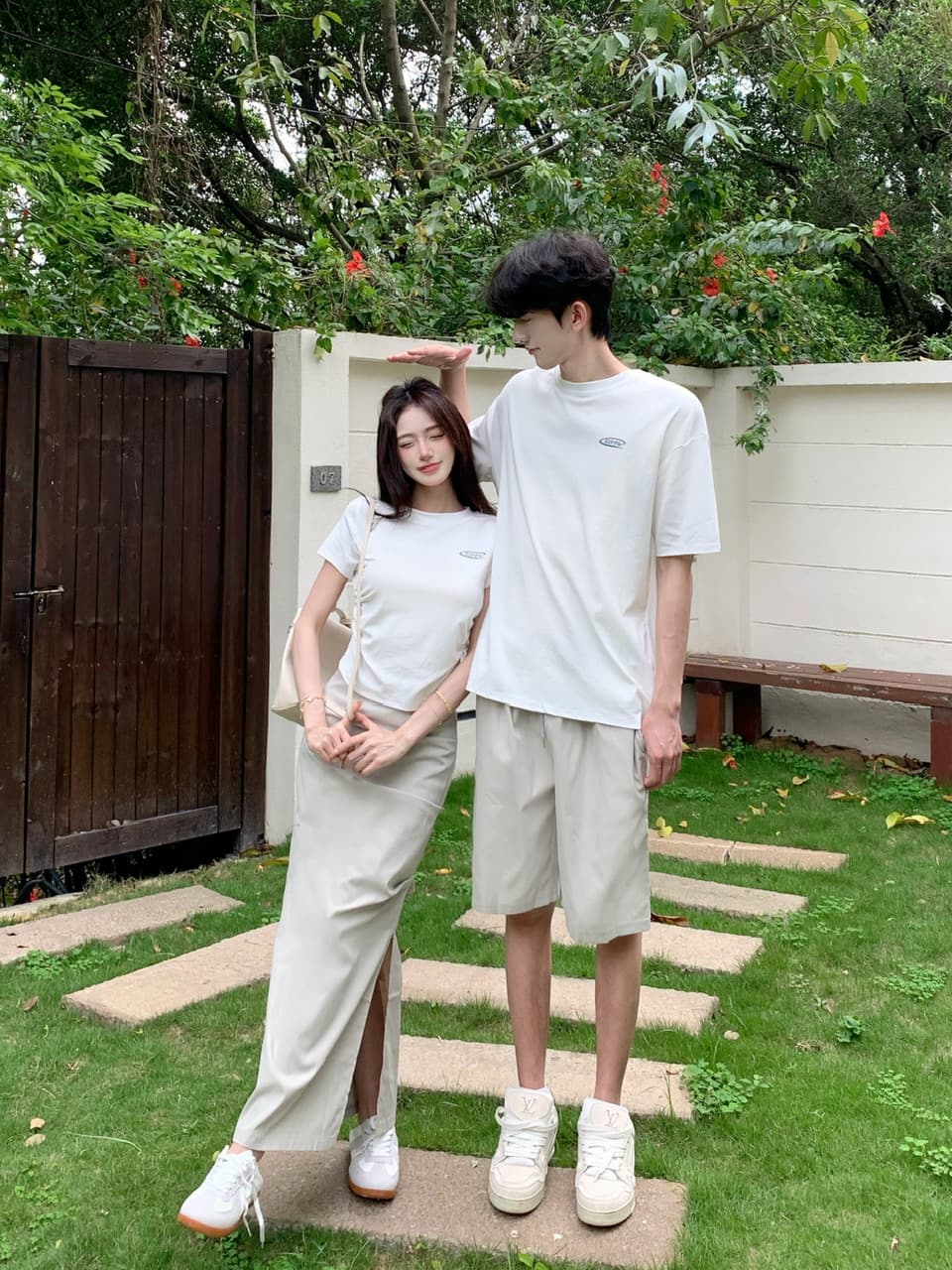 실사 유럽과 미국 ins 여름 하이웨이스트 측면 트임 반신 스커트 롱 스커트 반 스커트 bella 워크웨어 치마 커플룩 세트 상세 이미지 3