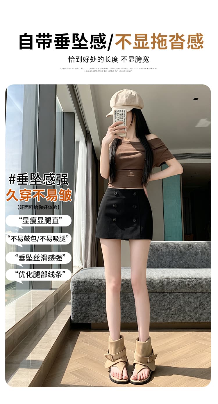 실사 2026 봄 여름 새로운 초단 핫걸 한 마디 정장 한국 스타일 타이트 스커트 노출 방지 반신 스커트 여성 상세 이미지 8