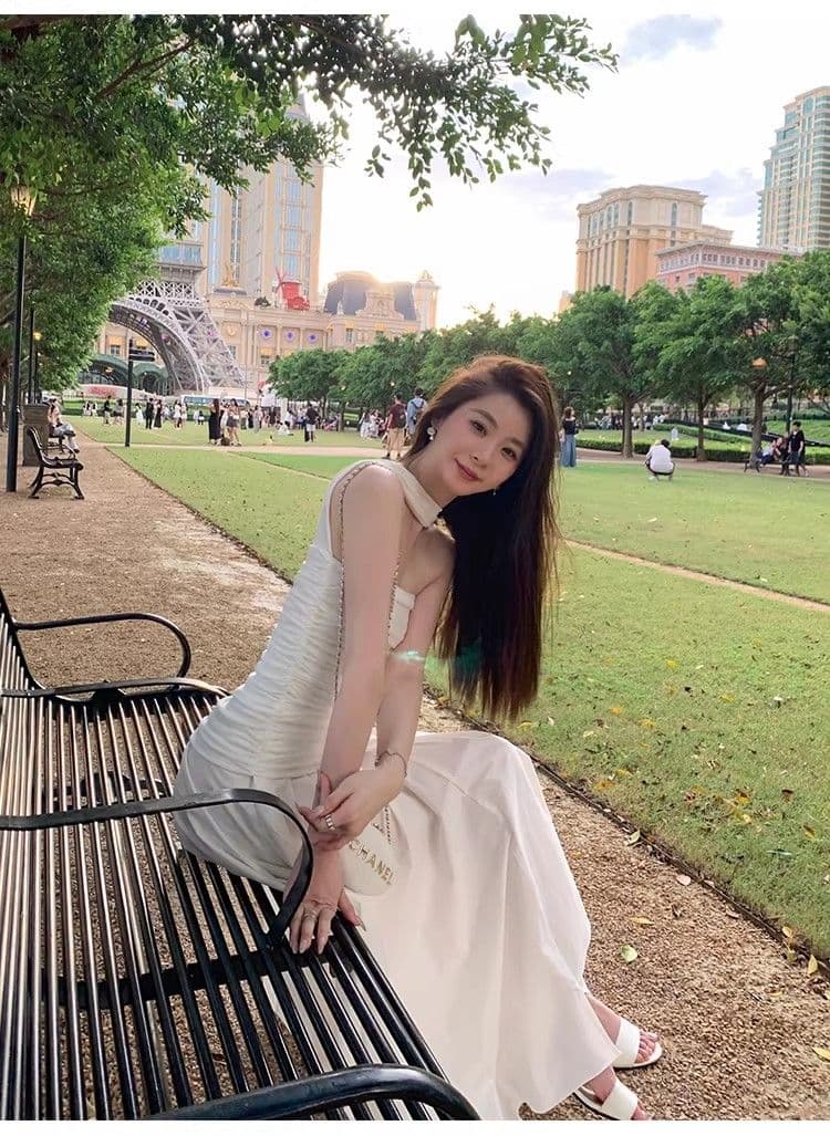 원본 것 있음 네리 프랑스식 첫사랑 하얀 달빛 오프숄더 튜브탑 치마 허리 수축 행침 목 도루 가을 센스 드레스 상세 이미지 24