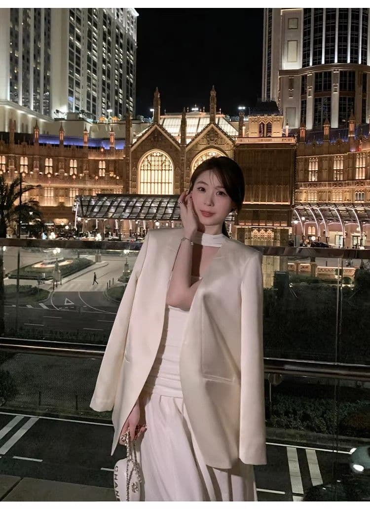 원본 것 있음 네리 프랑스식 첫사랑 하얀 달빛 오프숄더 튜브탑 치마 허리 수축 행침 목 도루 가을 센스 드레스 상세 이미지 26
