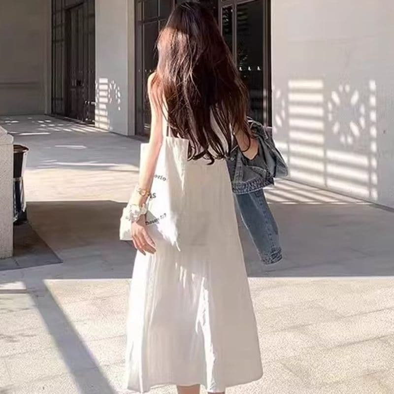원본 것 있음 네리 프랑스식 부드러운 바람 레이스 슬립 드레스 루즈핏 슬림해 보이는 연령 감소 첫사랑 샤오 바이 치마 이미지 4