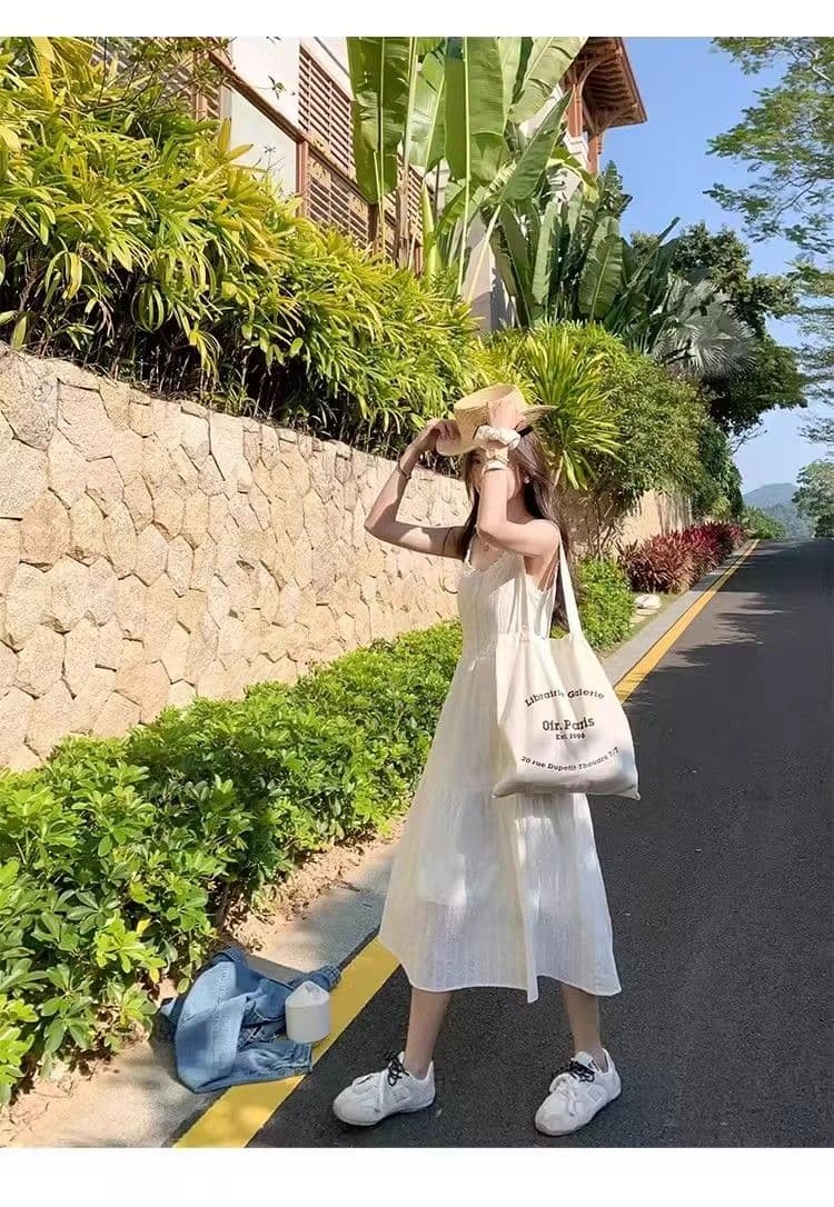 원본 것 있음 네리 프랑스식 부드러운 바람 레이스 슬립 드레스 루즈핏 슬림해 보이는 연령 감소 첫사랑 샤오 바이 치마 상세 이미지 9