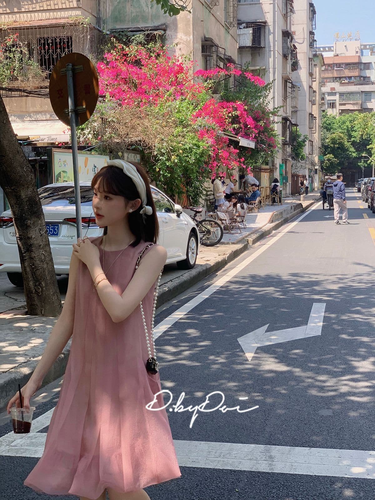 2026 여성 드레스 프랑스식 부드러운 민소매 달콤함 고급 센스 부드러운 한 마디 허리 수축 망사 휴가 바람 치마 상세 이미지 16