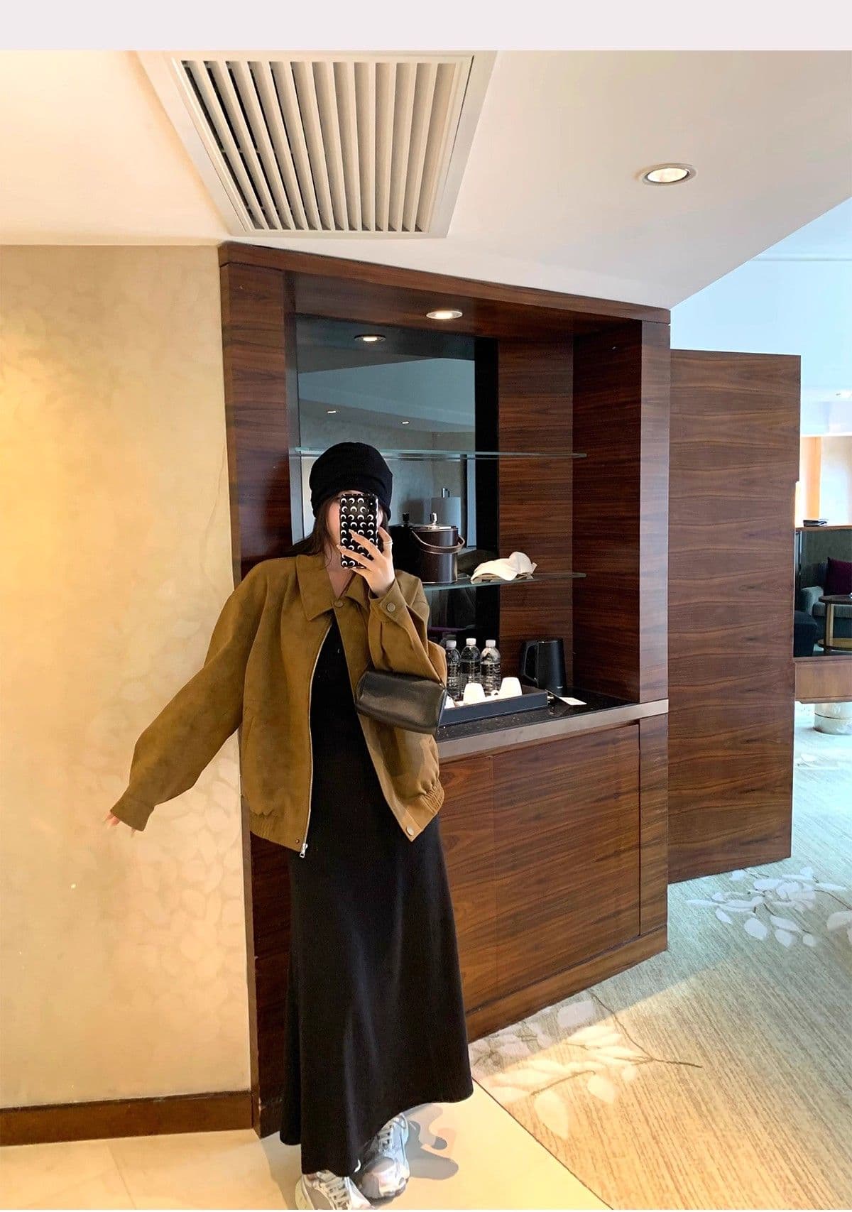 레트로 스웨이드 재킷 여성 가을 아메리칸 루즈핏 폴로 칼라 캐주얼 다용도 재킷 맨위 고급 겉옷 상세 이미지 8