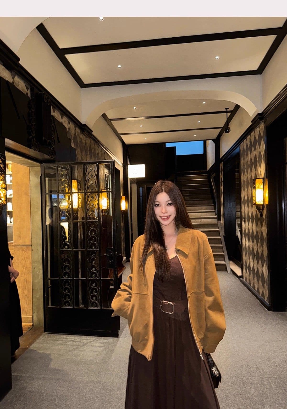 레트로 스웨이드 재킷 여성 가을 아메리칸 루즈핏 폴로 칼라 캐주얼 다용도 재킷 맨위 고급 겉옷 상세 이미지 18