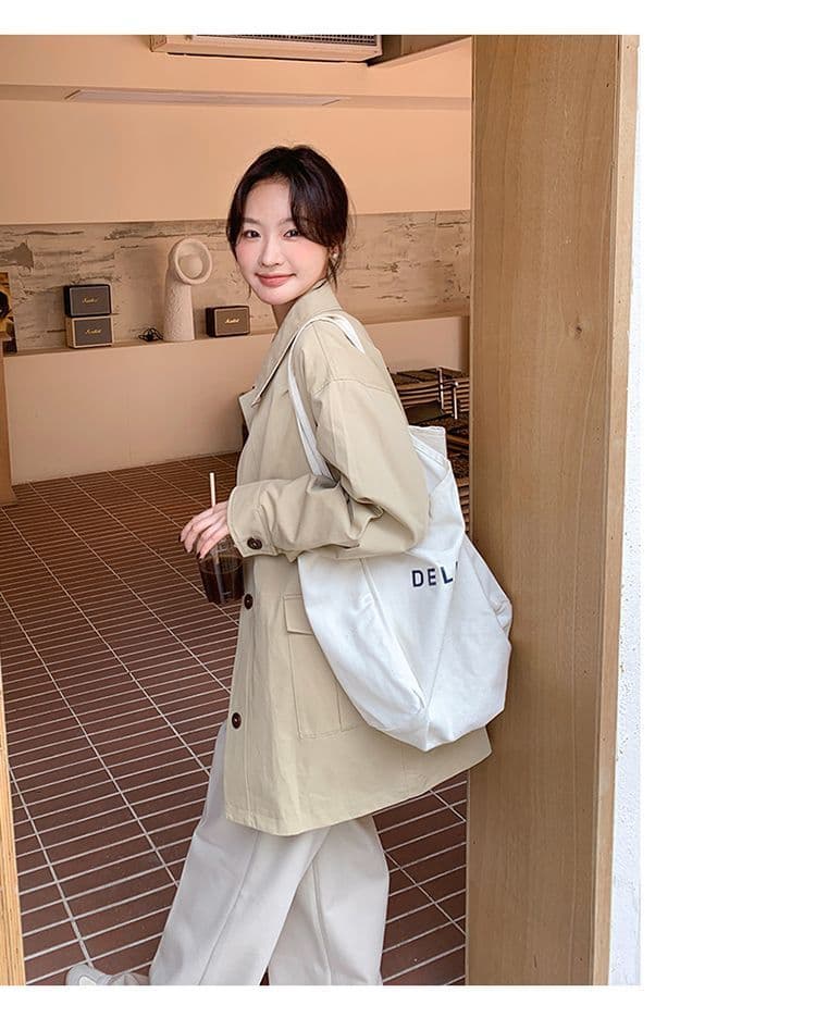 한국 스타일 고급 센스 쇼트 스타일 셔츠 바람막이 여성 코트 봄 가을 영국식 바람 품격 슬림해 보이는 맨위 상세 이미지 7