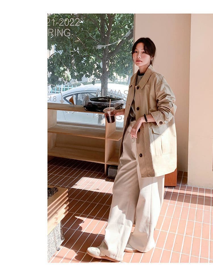 한국 스타일 고급 센스 쇼트 스타일 셔츠 바람막이 여성 코트 봄 가을 영국식 바람 품격 슬림해 보이는 맨위 상세 이미지 18