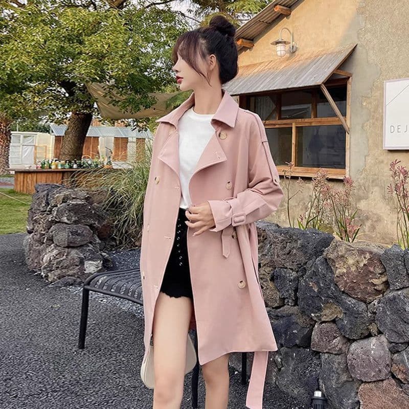 정장 칼라 바람막이 여성 새로운 작은 키 프랑스식 달콤함 우유 달콤한 부서 소녀 쇼트 스타일 재킷 이미지 4