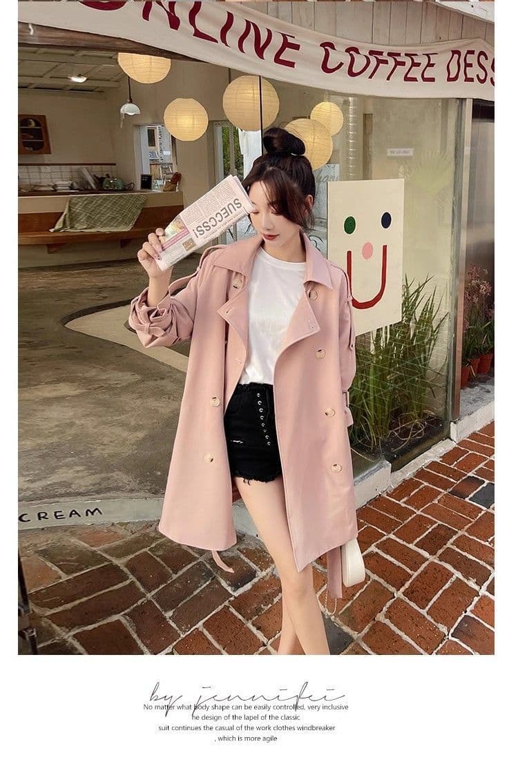 정장 칼라 바람막이 여성 새로운 작은 키 프랑스식 달콤함 우유 달콤한 부서 소녀 쇼트 스타일 재킷 상세 이미지 18