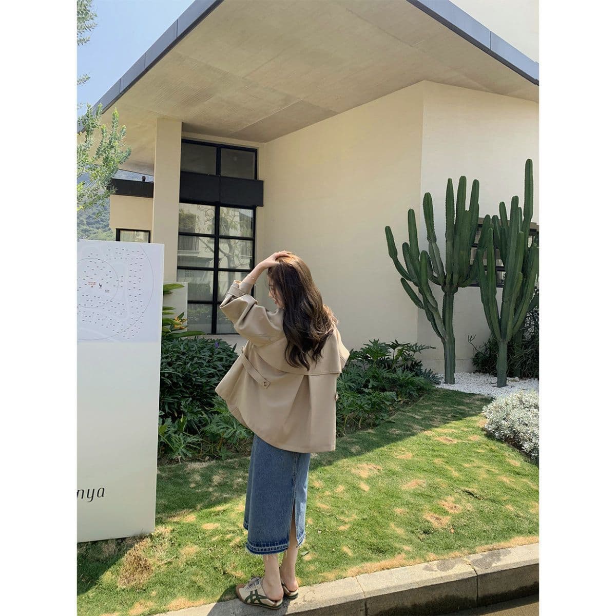 프랑스식 캐주얼 새로운 달콤함 외국 가스 재킷 재킷 작은 키 고급 중간 길이 캐주얼 재킷 상세 이미지 5