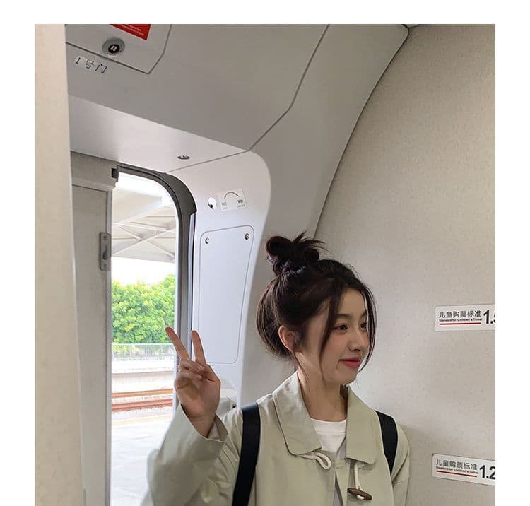 한국 스타일 학원 스타일 소뿔 버클 롱 코트 미니멀리즘 캐주얼 일본식 워크웨어 바람 다용도 바람막이 여성 코트 상세 이미지 9