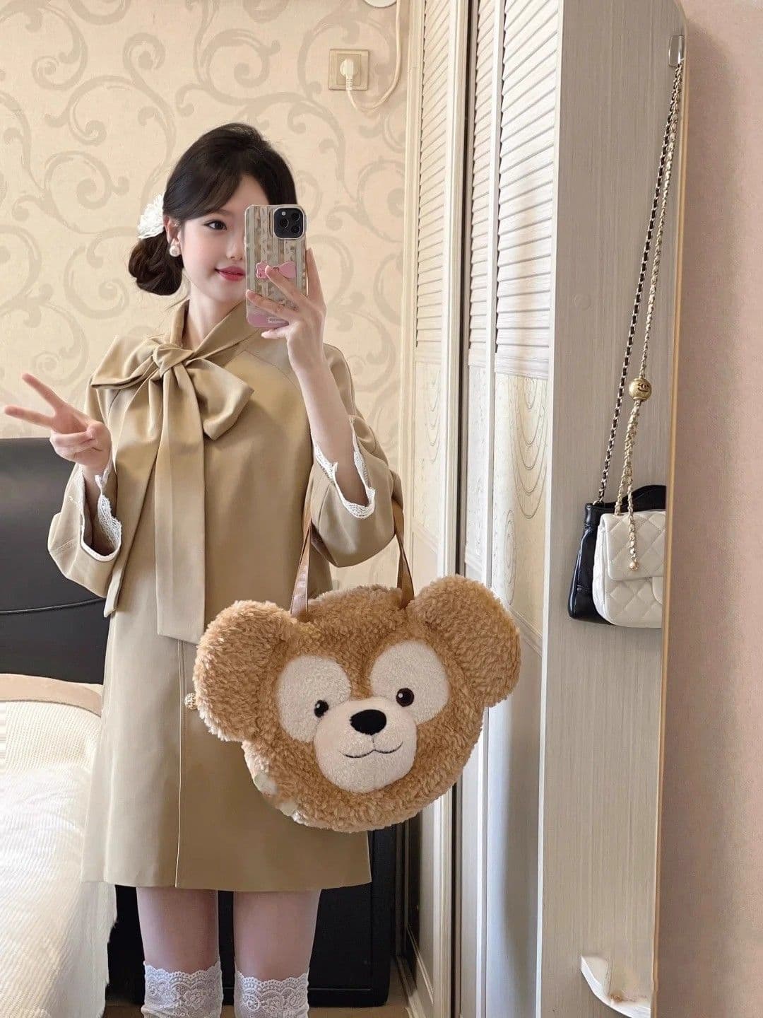 품질 바람막이 여자 프랑스식 품격 레트로 부유 한 가족 천 금빛 바람 Chic 나비 매듭 리본 외투 상세 이미지 4