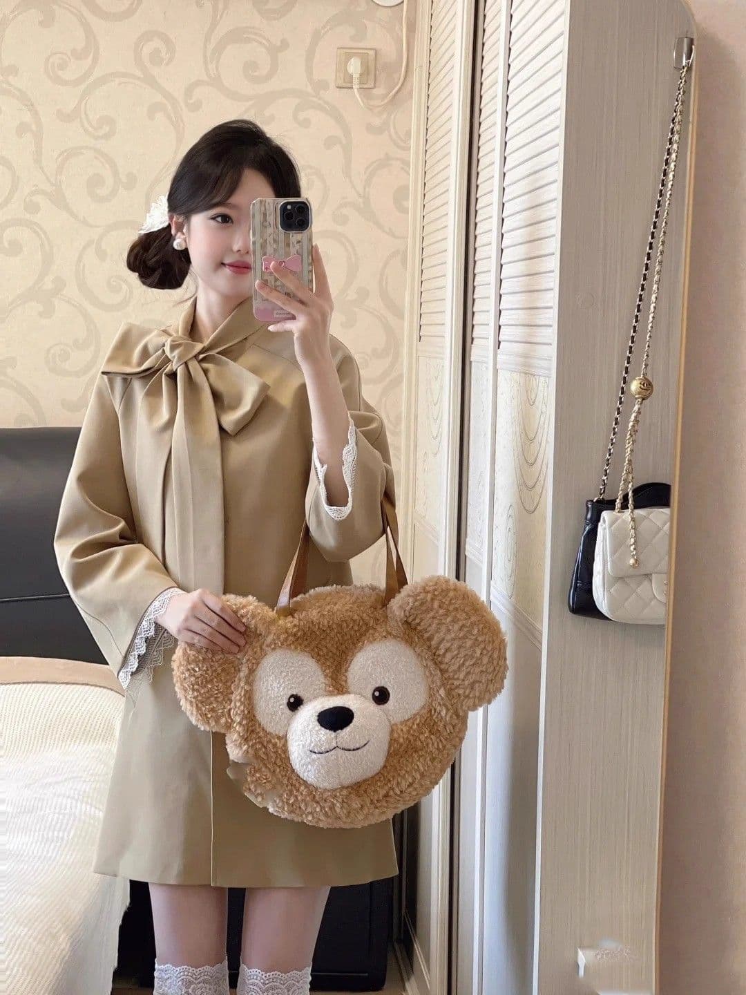 품질 바람막이 여자 프랑스식 품격 레트로 부유 한 가족 천 금빛 바람 Chic 나비 매듭 리본 외투 상세 이미지 5