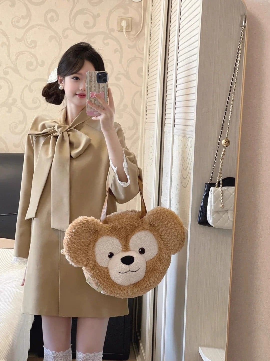 품질 바람막이 여자 프랑스식 품격 레트로 부유 한 가족 천 금빛 바람 Chic 나비 매듭 리본 외투 상세 이미지 6