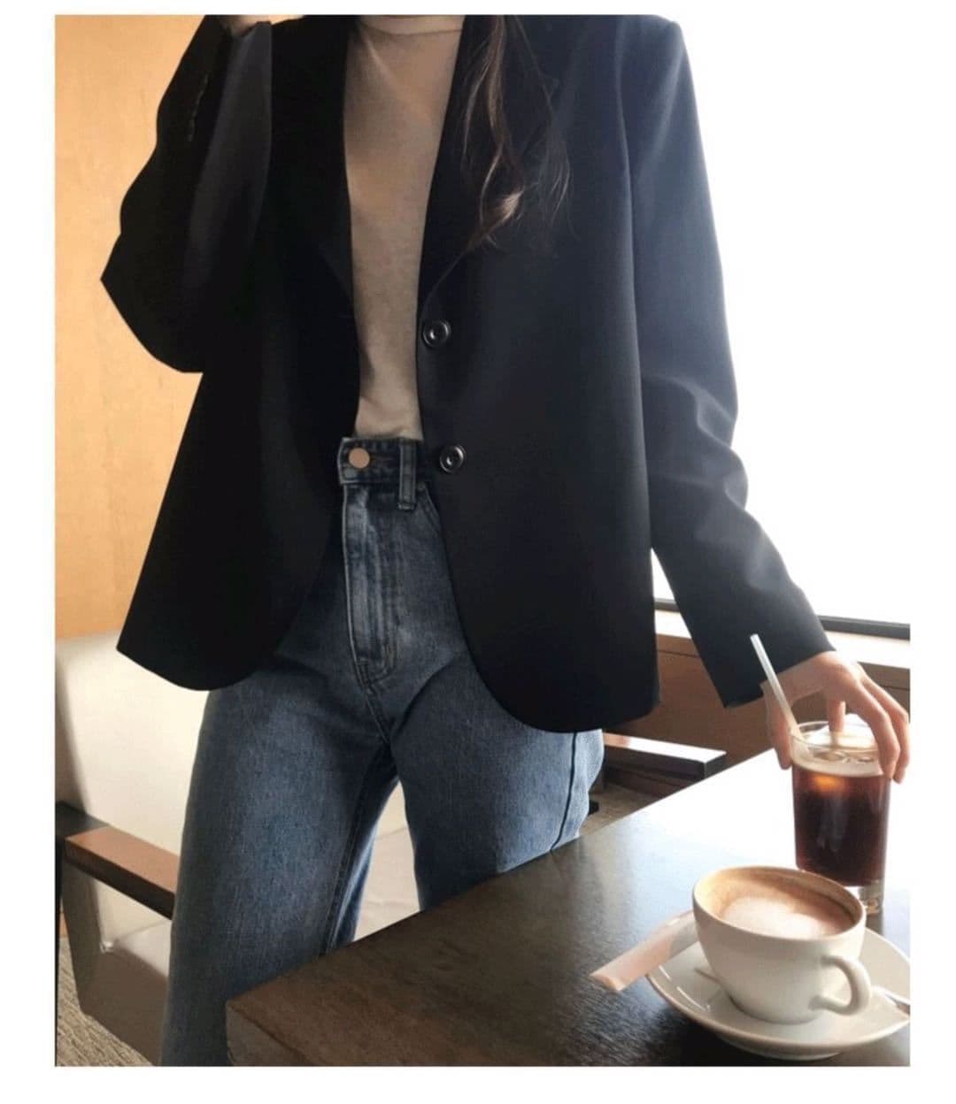가을 겨울 새로운 다용도 디스플레이 높음 경력 몸매 가꾸기 검정색 품격 작은 양복 재킷 출퇴근 디자인 센스 작은 대중 정장 상세 이미지 15