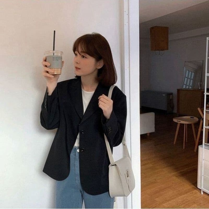 봄 가을 새로운 작은 양복 여성 코트 트렌디 쇼트 스타일 몸매 가꾸기 품격 외국 가스 맨위 캐주얼 정장 출퇴근 경력 이미지 2