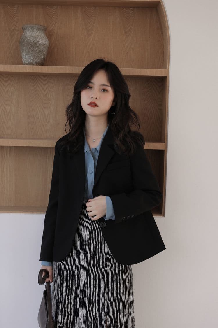 봄 가을 새로운 작은 양복 여성 코트 트렌디 쇼트 스타일 몸매 가꾸기 품격 외국 가스 맨위 캐주얼 정장 출퇴근 경력 상세 이미지 15