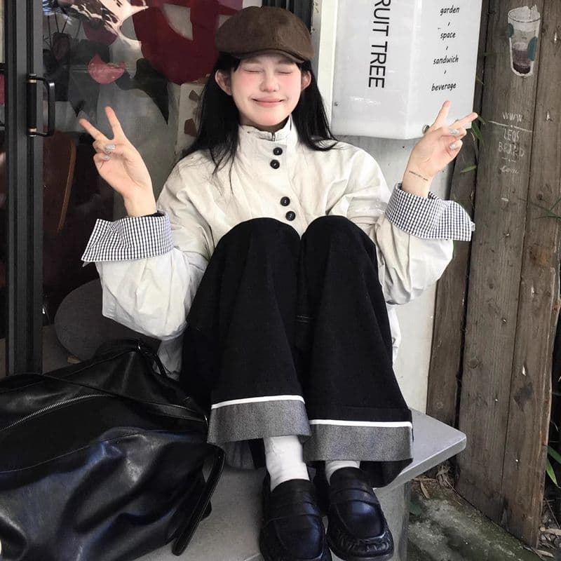 가을 겨울 고유 한 슈퍼 잘 생긴 재킷 재킷 여자 다용도 새로운 한 부서 작은 키 재킷 여성 이미지 4