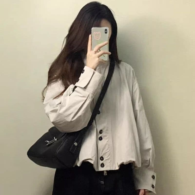 2026 일본식 레트로 가을 겨울 여성 코트 디자인 센스 꽃밭 종류 루즈핏 캐주얼 워크웨어 재킷 맨위 트렌디 이미지 3