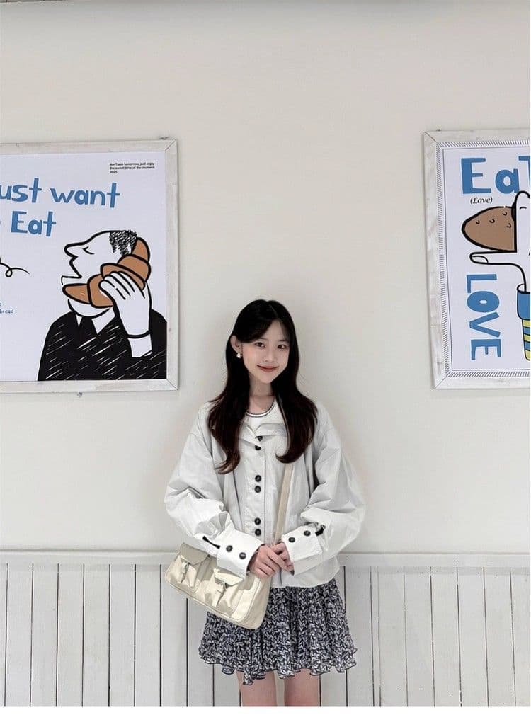 2026 느긋한 바람 꽃밭 종류 쇼트 스타일 여성 코트 가을 겨울 워크웨어 바람 캐주얼 루즈핏 출퇴근 재킷 맨위 상세 이미지 1