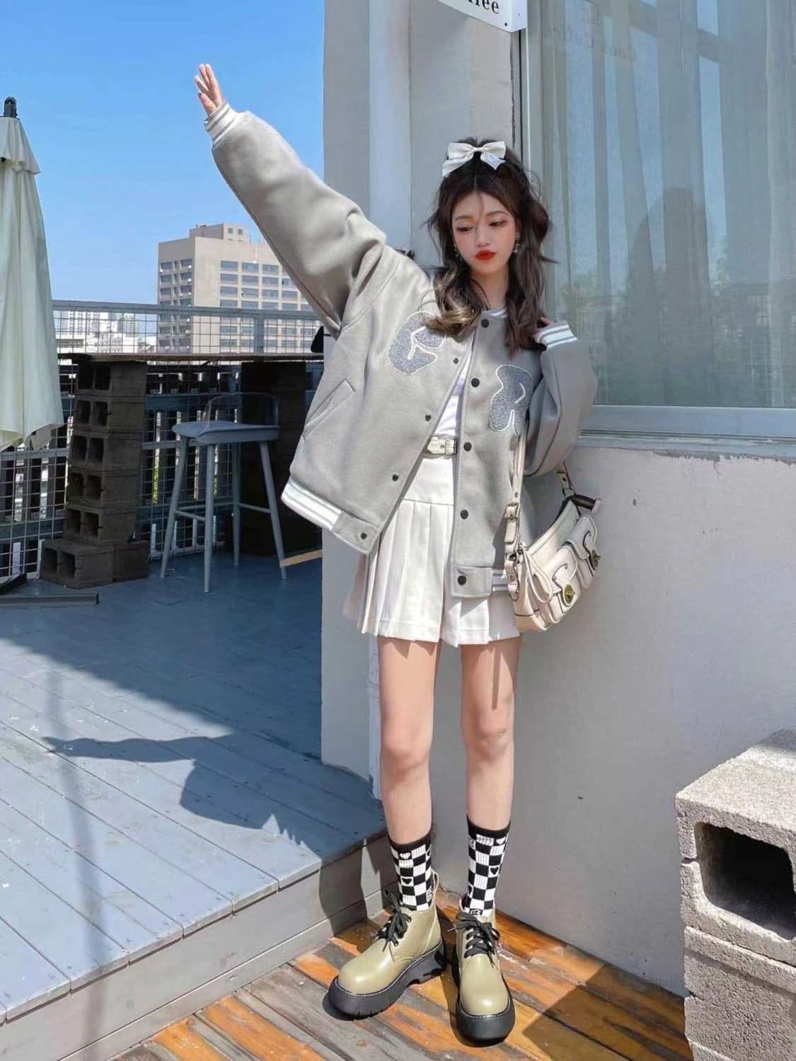 2026 가을 겨울철 새로운 자수 야구 유니폼 털이 있는 재킷 한국 스타일 루즈핏 디자인 센스 다용도 재킷 겉옷 여성 상세 이미지 7
