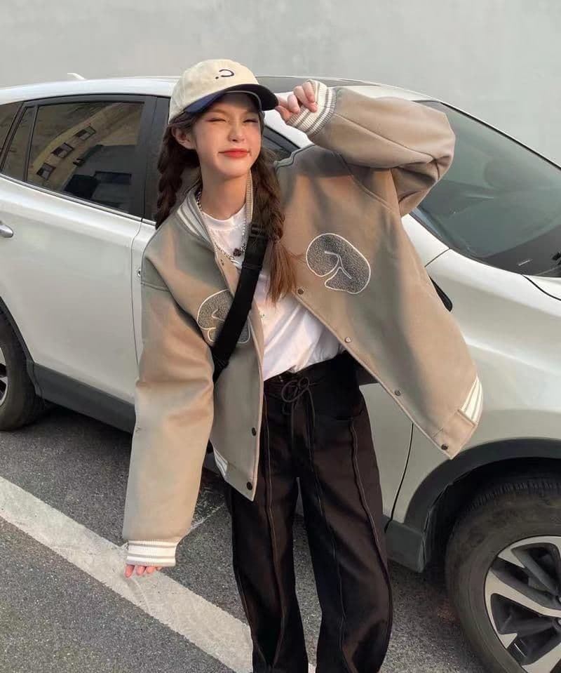 가을 겨울 털이 있는 chic 캐주얼 자수 야구 외투 남녀 한국 스타일 루즈핏 디자인 센스 재킷 다용도 ins 상세 이미지 2