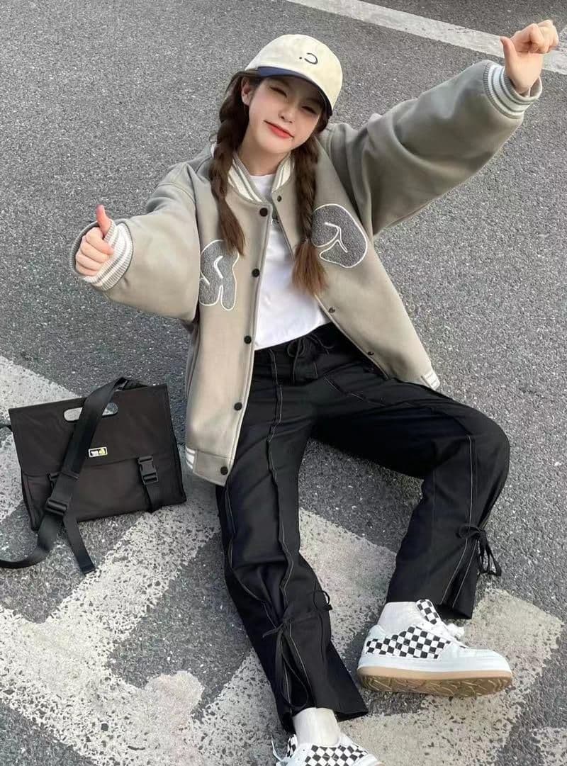 가을 겨울 털이 있는 chic 캐주얼 자수 야구 외투 남녀 한국 스타일 루즈핏 디자인 센스 재킷 다용도 ins 상세 이미지 3