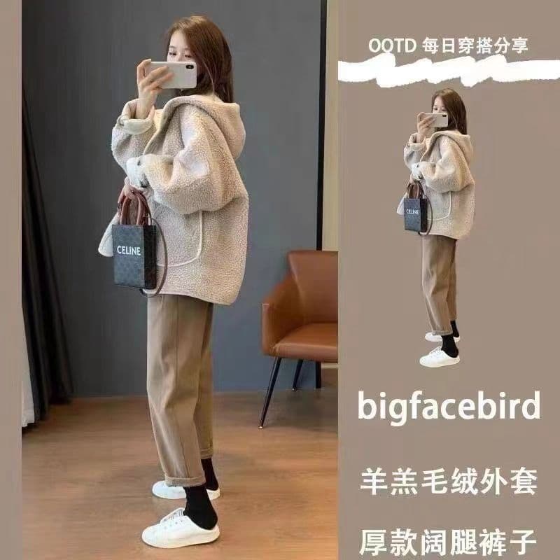 2026 후드 미니멀리즘 캐주얼 패션 오픈 가디건 작은 키 맨위 가을 겨울철 새로운 털이 있는 양털 플리스 재킷 상세 이미지 4