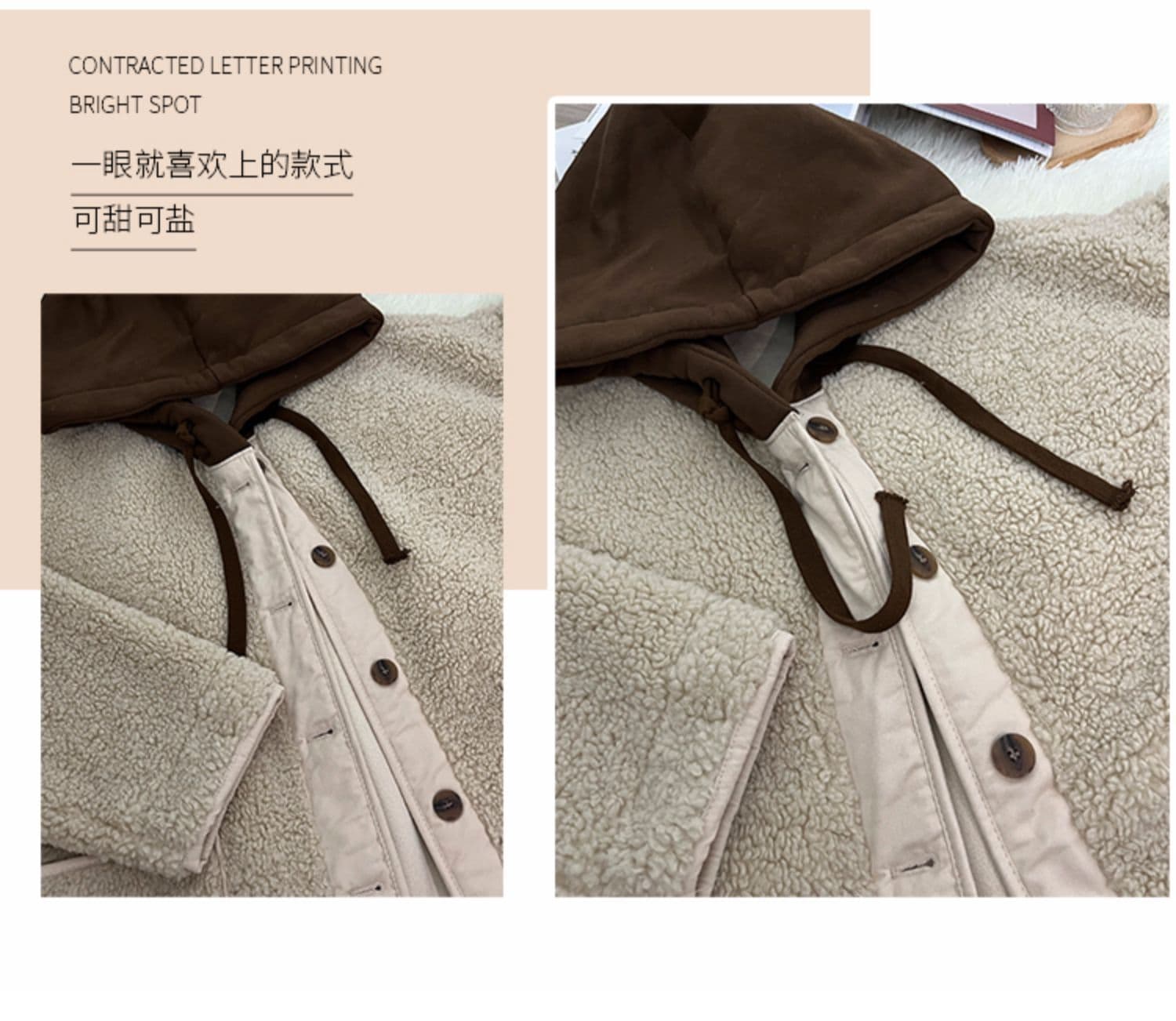 가을 겨울철 레트로 두꺼운 양털 재킷 한국 출퇴근 외국 가스 캐주얼 루즈핏 까마귀 트렌드 맨위 여성 상세 이미지 2