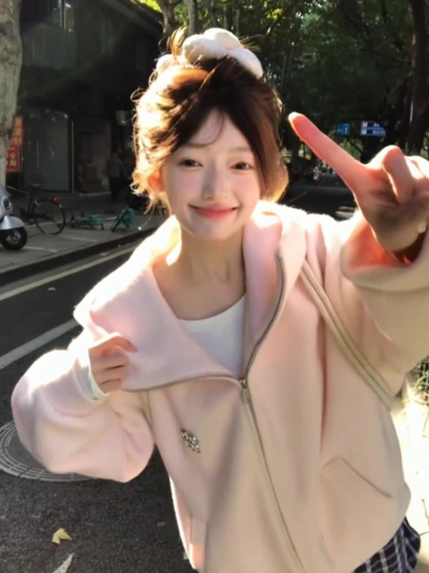 핑크색 자이언트 잘 생긴 터틀넥 후드 모직 여성 코트 가을 겨울 올해 인기 새로운 아름다운 오픈 가디건 상세 이미지 1