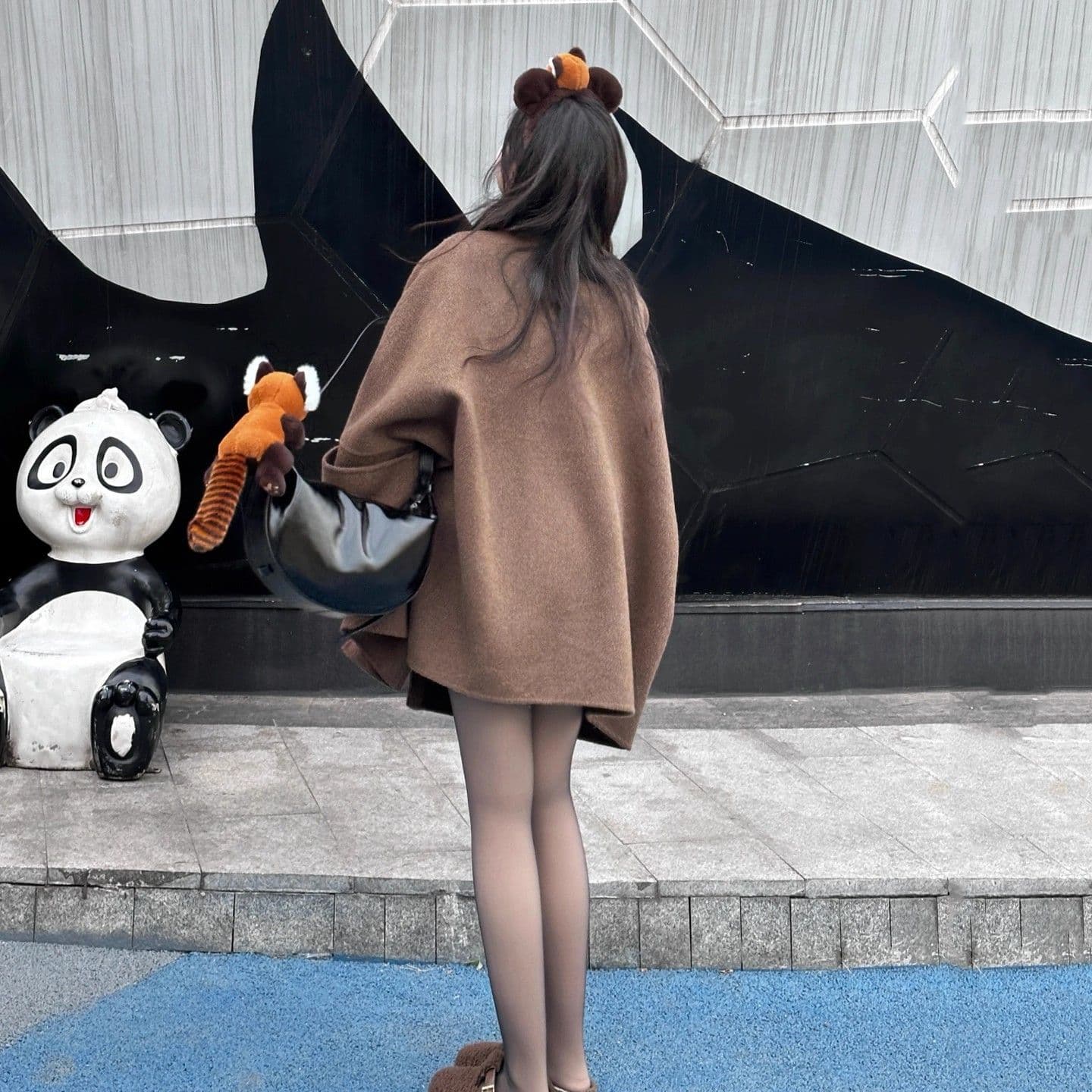 아름다움 라드. 브라운 양면 모직 코트 여성 26 가을 새로운 작은 키 고급 센스 중간 길이 모직 외투 상세 이미지 2