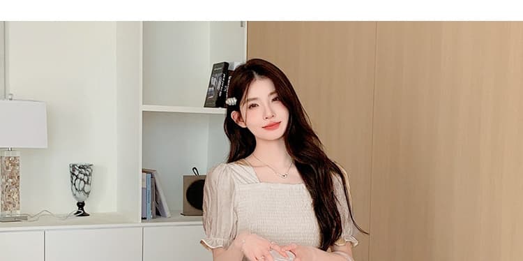 실사 임산부 여름 드레스 작은 키 중간 길이 무거운 작업 고급 디자인 자수 차 휴식 임신 치마 상세 이미지 30