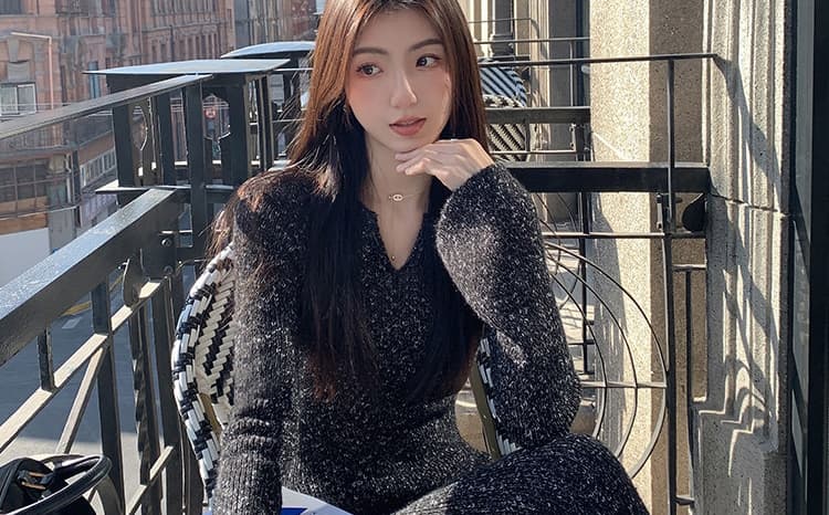 임산부 가을 의상 고급 디자인 프랑스식 차 휴식 롱 스커트 몸매 가꾸기 다용도 드레스 복장 상세 이미지 22