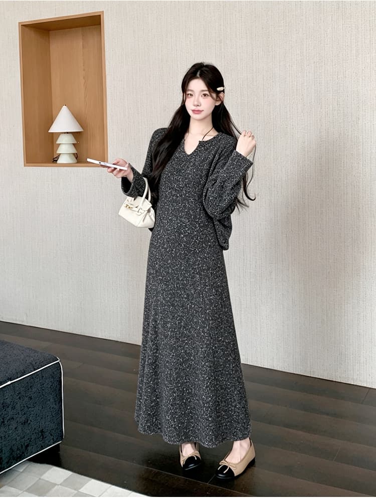 임산부 가을 겨울 의류 고급 디자인 프랑스식 차 휴식 롱 스커트 몸매 가꾸기 다용도 드레스 복장 상세 이미지 13