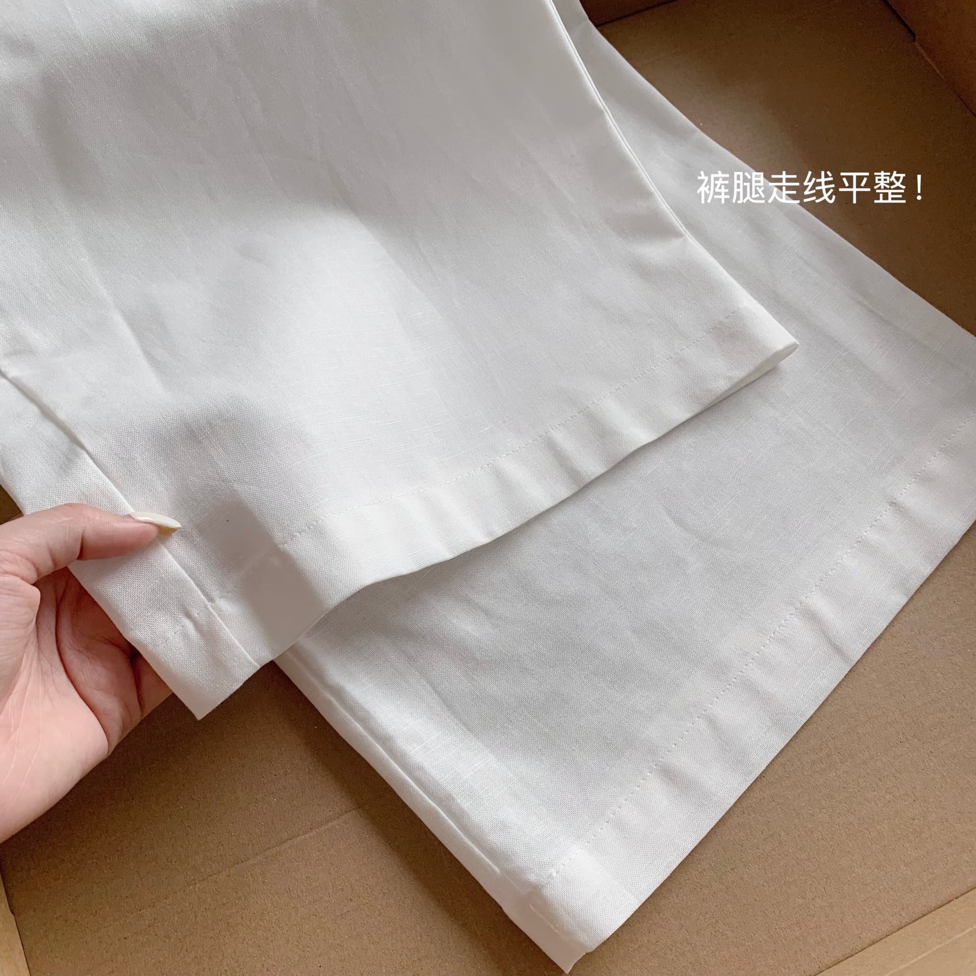 yolo shop 주간 실크 아마 공기 센스 루즈핏 캐주얼 바지 얇은 여름 느슨함 느긋한 바람 화이트 스트레이트 긴 바지 상세 이미지 11