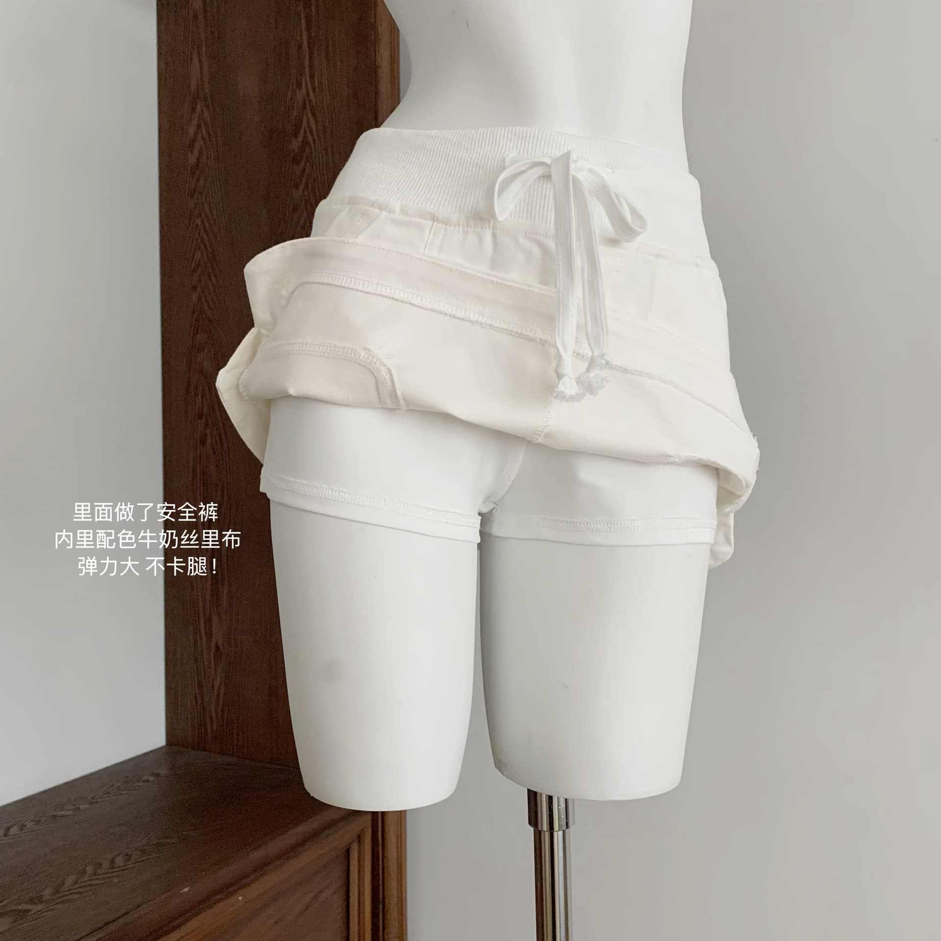 만약 언어 맞춤 여름 왕 97 면 쇼트 스타일 워크웨어 치마바지 하이웨이스트 품격 캐주얼 반신 스커트 바지 여성 상세 이미지 6