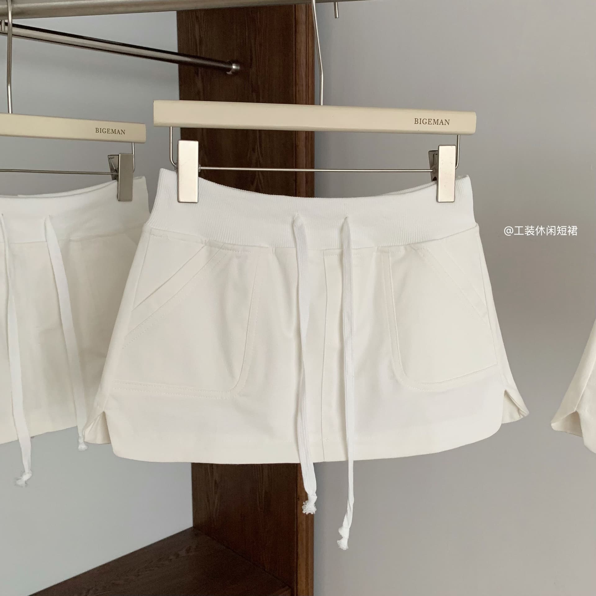 만약 언어 맞춤 여름 왕 97 면 쇼트 스타일 워크웨어 치마바지 하이웨이스트 품격 캐주얼 반신 스커트 바지 여성 상세 이미지 8