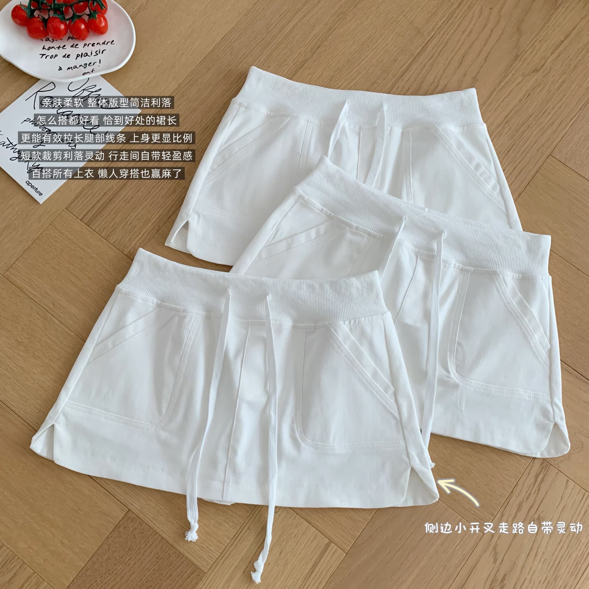 만약 언어 맞춤 여름 왕 97 면 쇼트 스타일 워크웨어 치마바지 하이웨이스트 품격 캐주얼 반신 스커트 바지 여성 상세 이미지 9