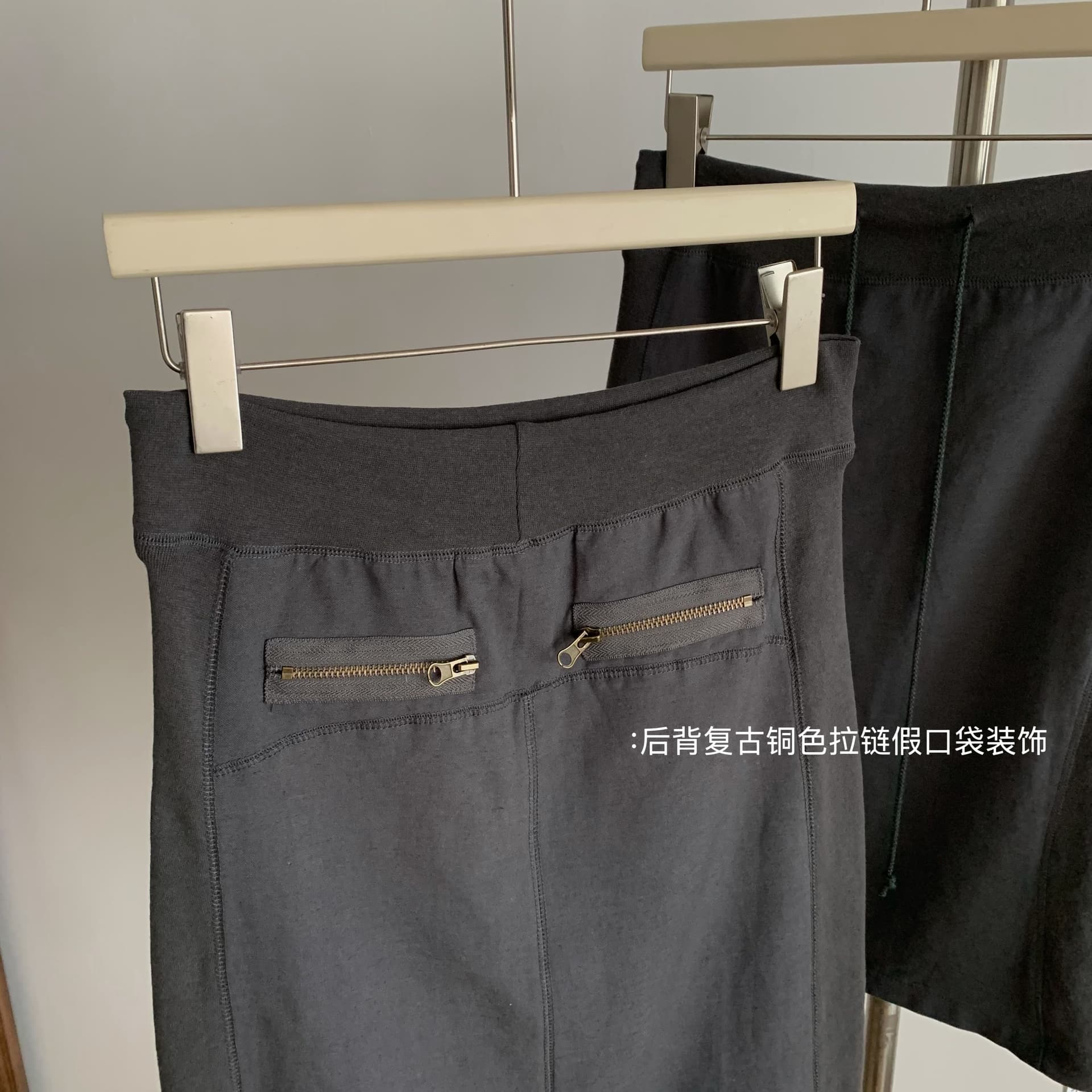 e go studio 라미 면 레트로 리브 패치워크 디자인 반신 스커트 여성 여름 새로운 고유 한 작은 대중 치마 상세 이미지 8