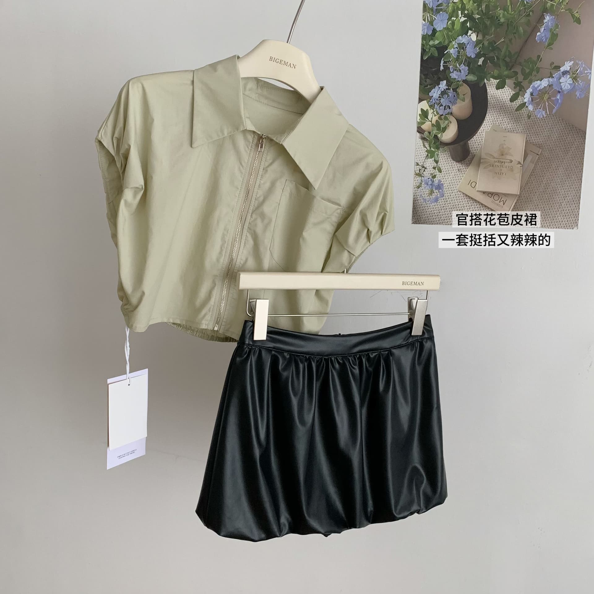 cher 챠오어 개미 허리 레트로 워크웨어 바람 쇼트 스타일 여성 셔츠 여름 캐주얼 거품 소매 재킷 맨위 상세 이미지 10
