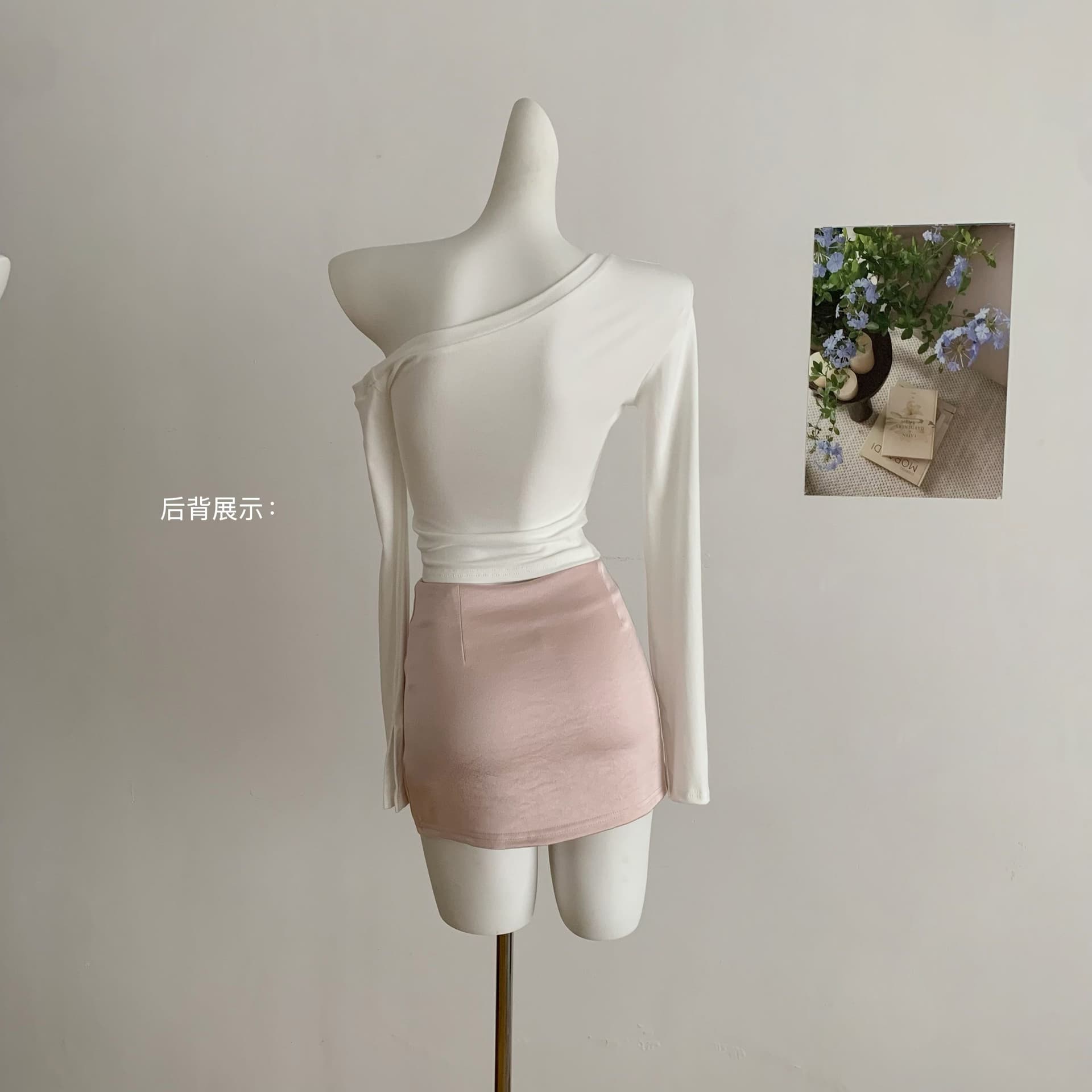 titi 작은 자매 고주파 만 가져 가라. 반신 스커트 여성 여름 순수한 욕망 핫걸 중간 허리 새틴 작은 키 미니 스커트 상세 이미지 16